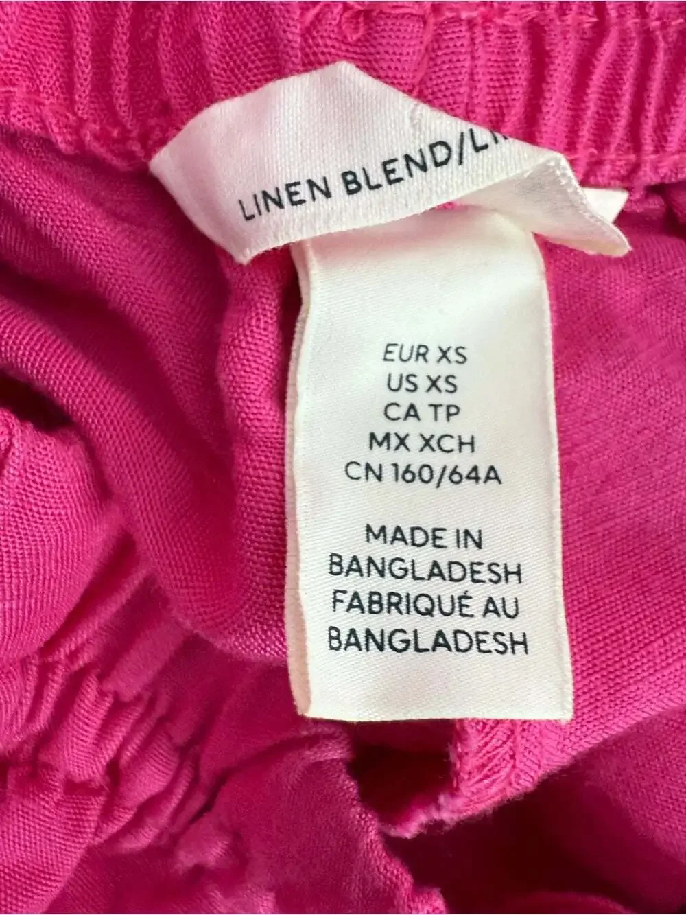 H&M linen pants pink bright Vibrant Fuchsia Maxi Skirt Pants